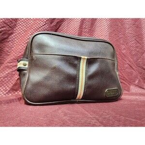 ARAMIS Distinguished Traveler Brown Faux Leather Zip Toiletry Travel Bag